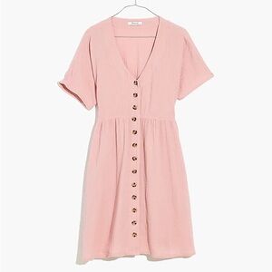 Madewell Lightspun Button Front Mini Dress (Wisteria Dove)